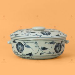 Bộ Bàn Ăn 4 Người (10 món) Men Rạn Vẽ Cúc Đen