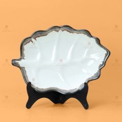 Đĩa Lá Hồng Men Ngọc Trai