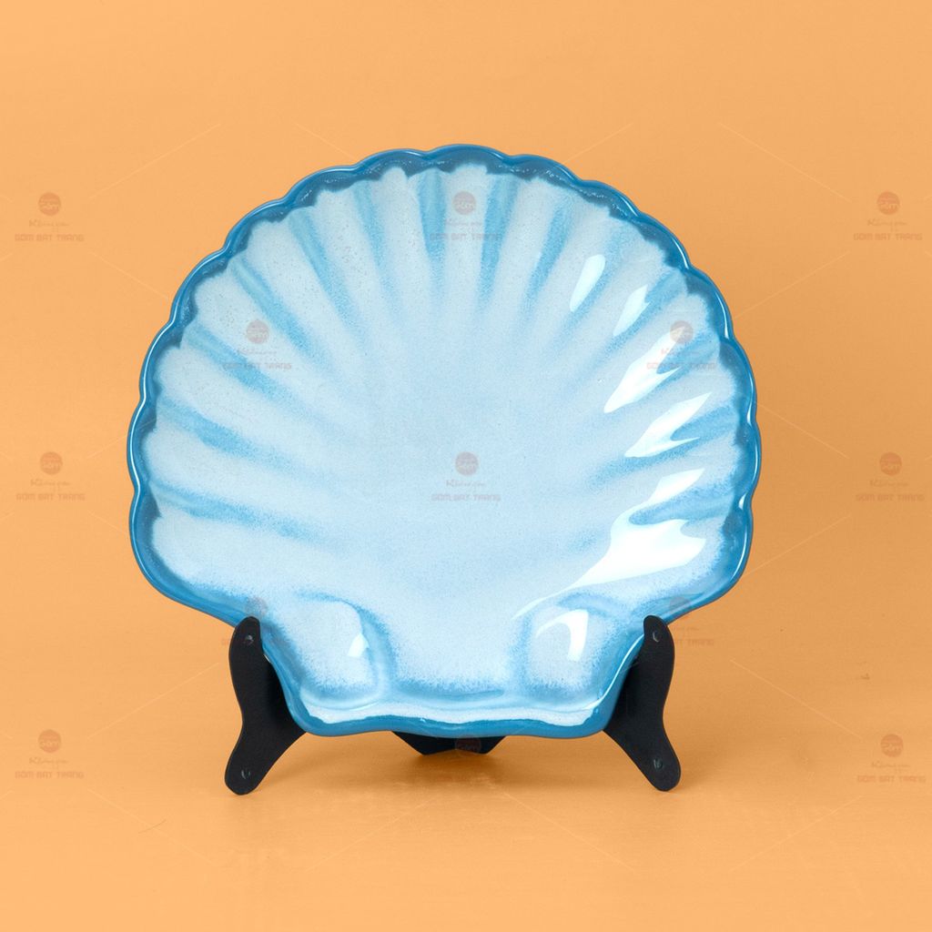 Bộ Bát Đĩa Bát Tràng Men Biển Xanh Cát Trắng