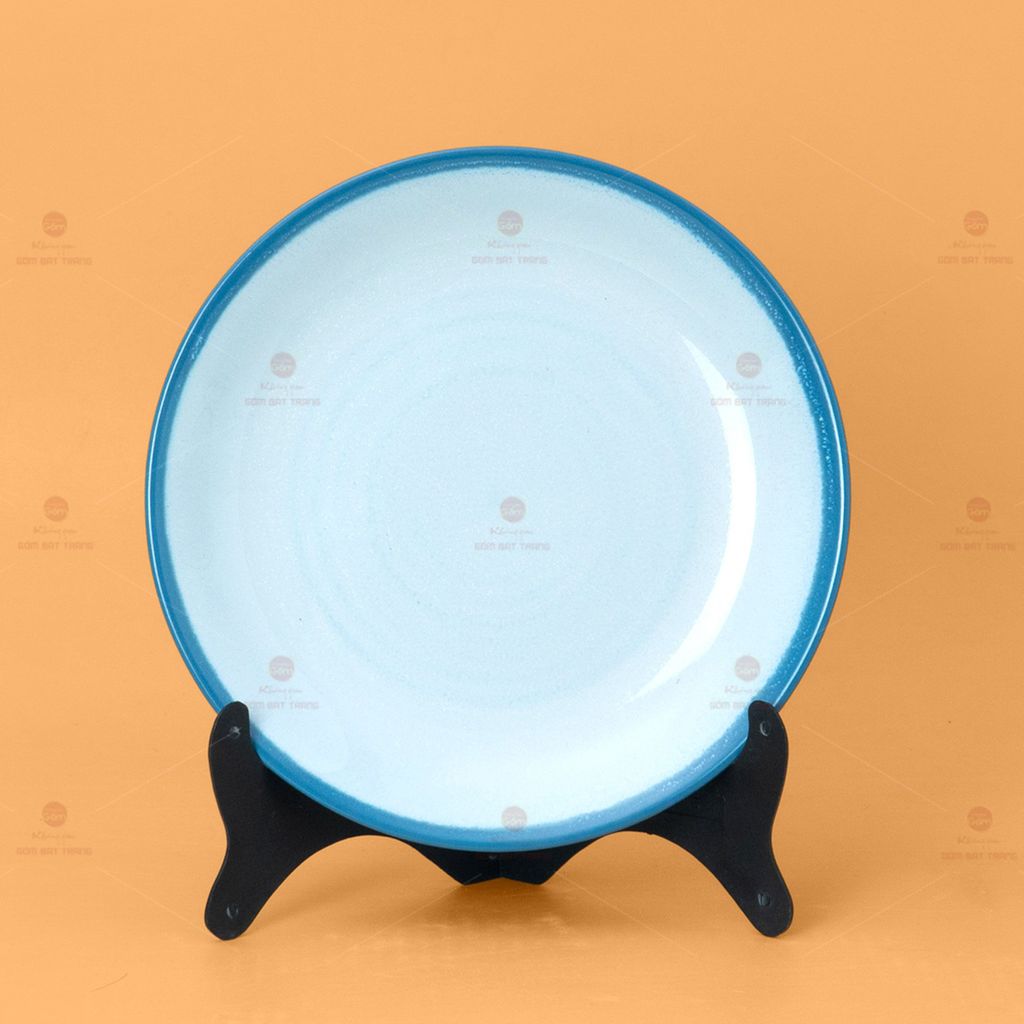 Bộ Bát Đĩa Bát Tràng Men Biển Xanh Cát Trắng