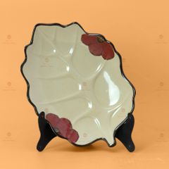 Đĩa Lá Hoa Sứ Đỏ