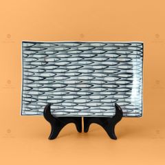 Bộ Bàn Ăn 4 Người (10 món) Men Trắng Vẽ Cá Đàn