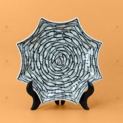 Bộ Bàn Ăn 10 Người (22 món) Men Trắng Vẽ Cá Đàn