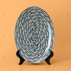 Bộ Bàn Ăn 10 Người (22 món) Men Trắng Vẽ Cá Đàn