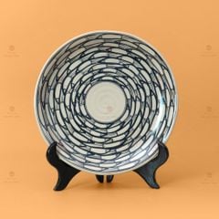 Bộ Bàn Ăn 6 Người (12 món) Men Trắng Vẽ Cá Đàn