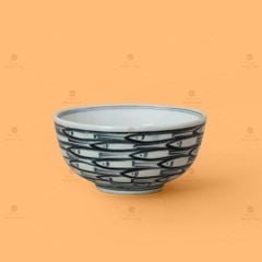 Bát Cơm Men Trắng Vẽ Cá Đàn
