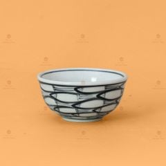 Bát Mắm Men Trắng Vẽ Cá Đàn