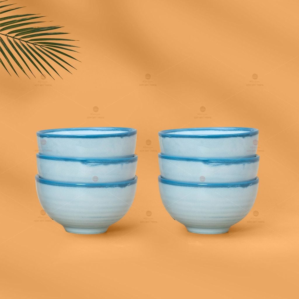 Bộ Bát Cơm Men Biển Xanh Cát Trắng