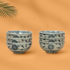 Bát Cơm Men Rạn Vẽ Cúc Đen