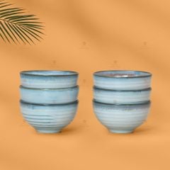 Bộ Bát Cơm Men Biển Xanh Kim Sa