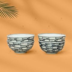 Bộ Bát Cơm Men Trắng Vẽ Cá Đàn