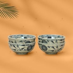 Bát Cơm Men Rạn Vẽ Cúc Đen