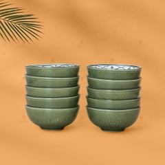 Bát Cơm Men Xanh Ngọc Vẽ Bèo