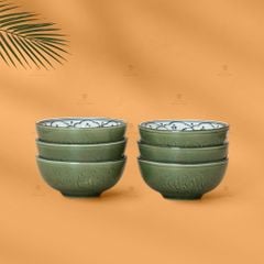 Bát Cơm Men Xanh Ngọc Vẽ Bèo