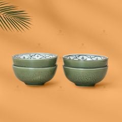 Bát Cơm Men Xanh Ngọc Vẽ Bèo