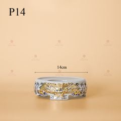 Bát Hương Men Hoàng Tộc Vẽ Vàng Họa Tiết Song Long Chầu Nguyệt