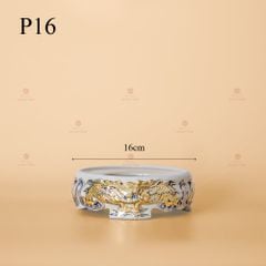 Bát Hương Men Hoàng Tộc Vẽ Vàng Họa Tiết Song Long Chầu Nguyệt