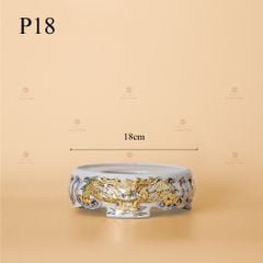 Bát Hương Men Hoàng Tộc Vẽ Vàng Họa Tiết Song Long Chầu Nguyệt