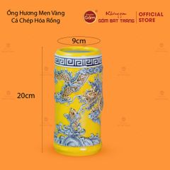 Ống Hương Men Vàng Họa Tiết Cá Chép Hóa Rồng