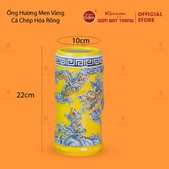 Ống Hương Men Vàng Họa Tiết Cá Chép Hóa Rồng
