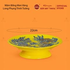 Mâm Bồng Men Vàng Họa Tiết Long Phụng Trình Tường