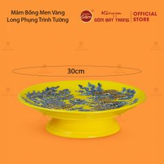 Mâm Bồng Men Vàng Họa Tiết Long Phụng Trình Tường