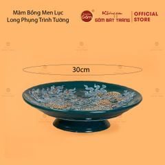Mâm Bồng Men Lục Họa Tiết Long Phụng Trình Tường