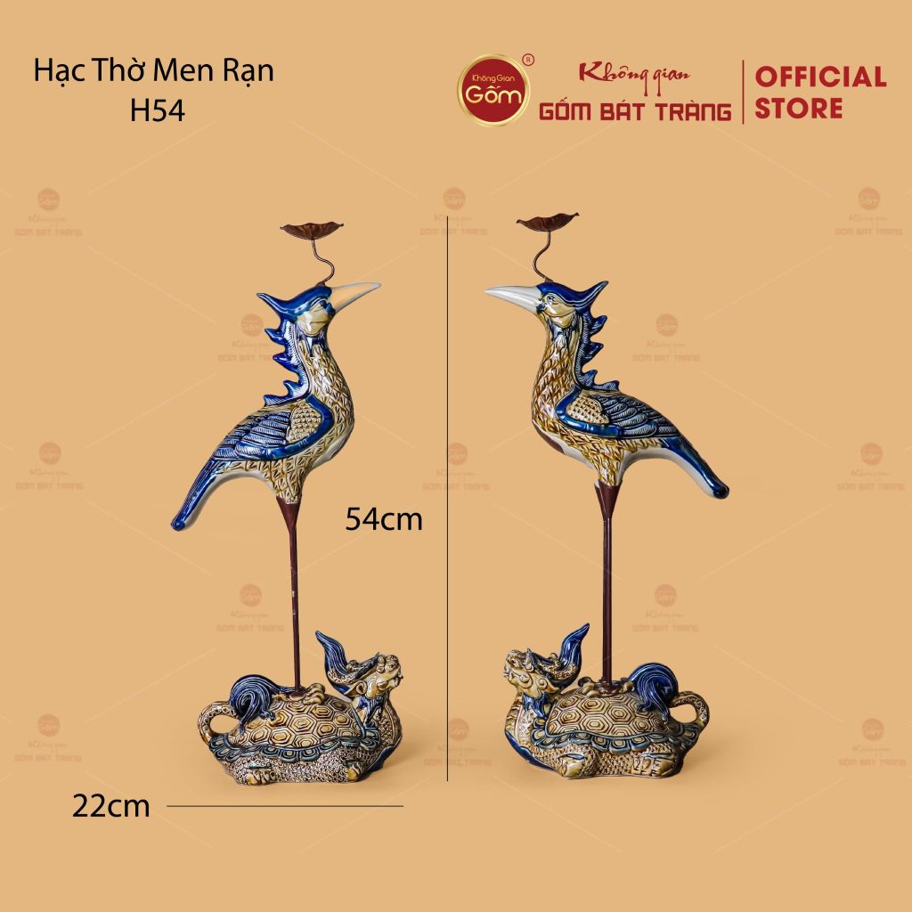 Hạc Thờ Men Rạn Nổi (Chiếc)