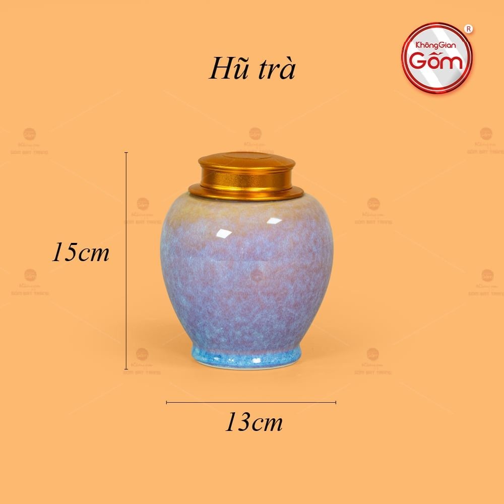 Bộ Trà Men Hỏa Biến Tím Mẫu Đơn