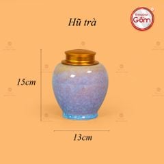 Bộ Trà Men Hỏa Biến Tím Mẫu Đơn