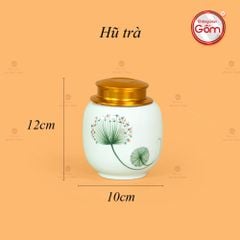 Hũ Đựng Trà Men Trắng Hoa Bồ Công Anh