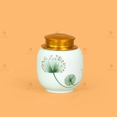 Hũ Đựng Trà Men Trắng Hoa Bồ Công Anh
