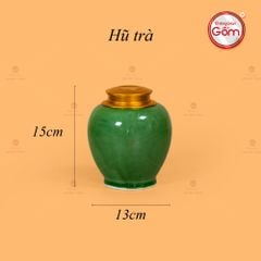 Bộ Trà Men Hỏa Biến Xanh Lục Mẫu Đơn