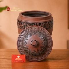 Hũ Gạo Trống Đồng Nâu
