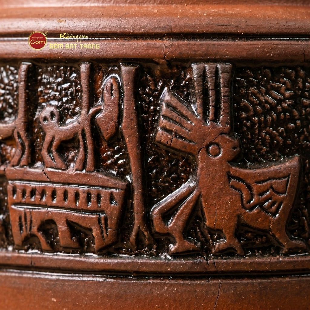 Hũ Gạo Trống Đồng Nâu