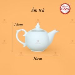 Bộ Trà Men Trắng Ngọn Lửa