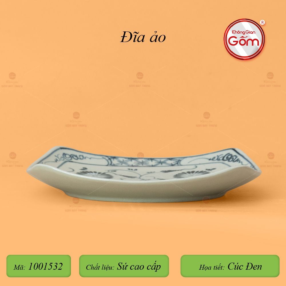 Bộ Bàn Ăn 10 Người (23 món) Men Rạn Vẽ Cúc Đen