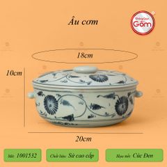 Bộ Bàn Ăn 6 Người (12 món) Men Rạn Vẽ Cúc Đen