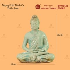 Tượng Phật Thích Ca Thiền Định Trước Lá Bồ Đề