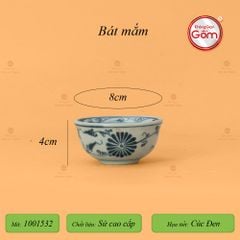 Bộ Bát Đĩa Bát Tràng Men Rạn Vẽ Cúc Đen