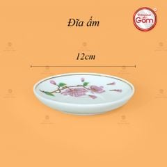 Bộ Trà Dáng Trống Hoa Đào Vẽ Vàng