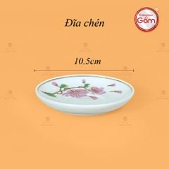 Bộ Trà Dáng Trống Hoa Đào Vẽ Vàng