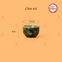 Bộ Ấm Chén Vẽ Tay Hoa Sen