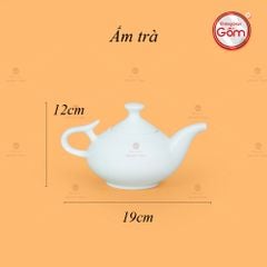 Bộ Trà Men Trắng Vòi Voi