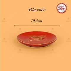 Bộ Trà Men Đỏ Đài Các Thuận Buồm Vẽ Vàng