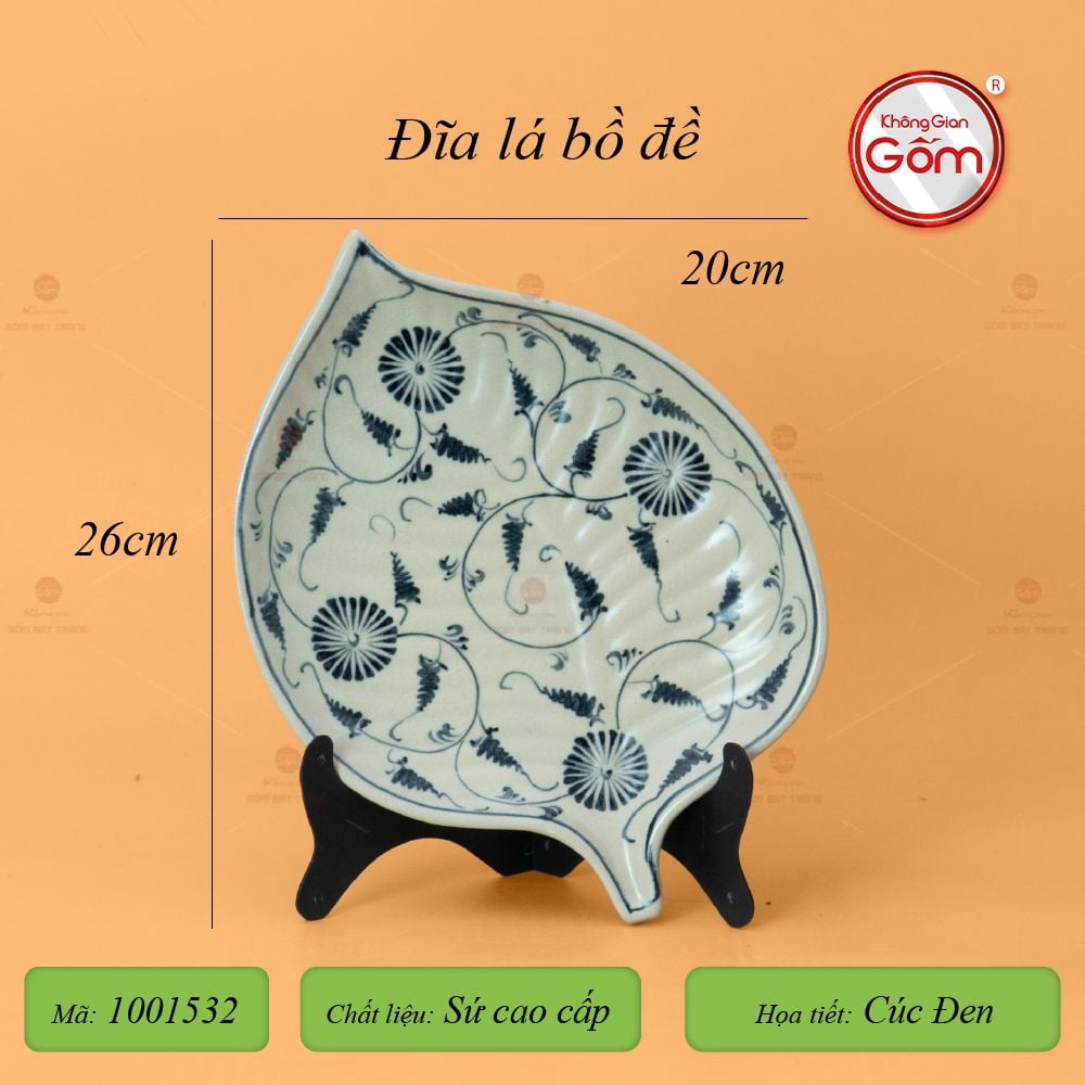 Bộ Bàn Ăn 10 Người (23 món) Men Rạn Vẽ Cúc Đen