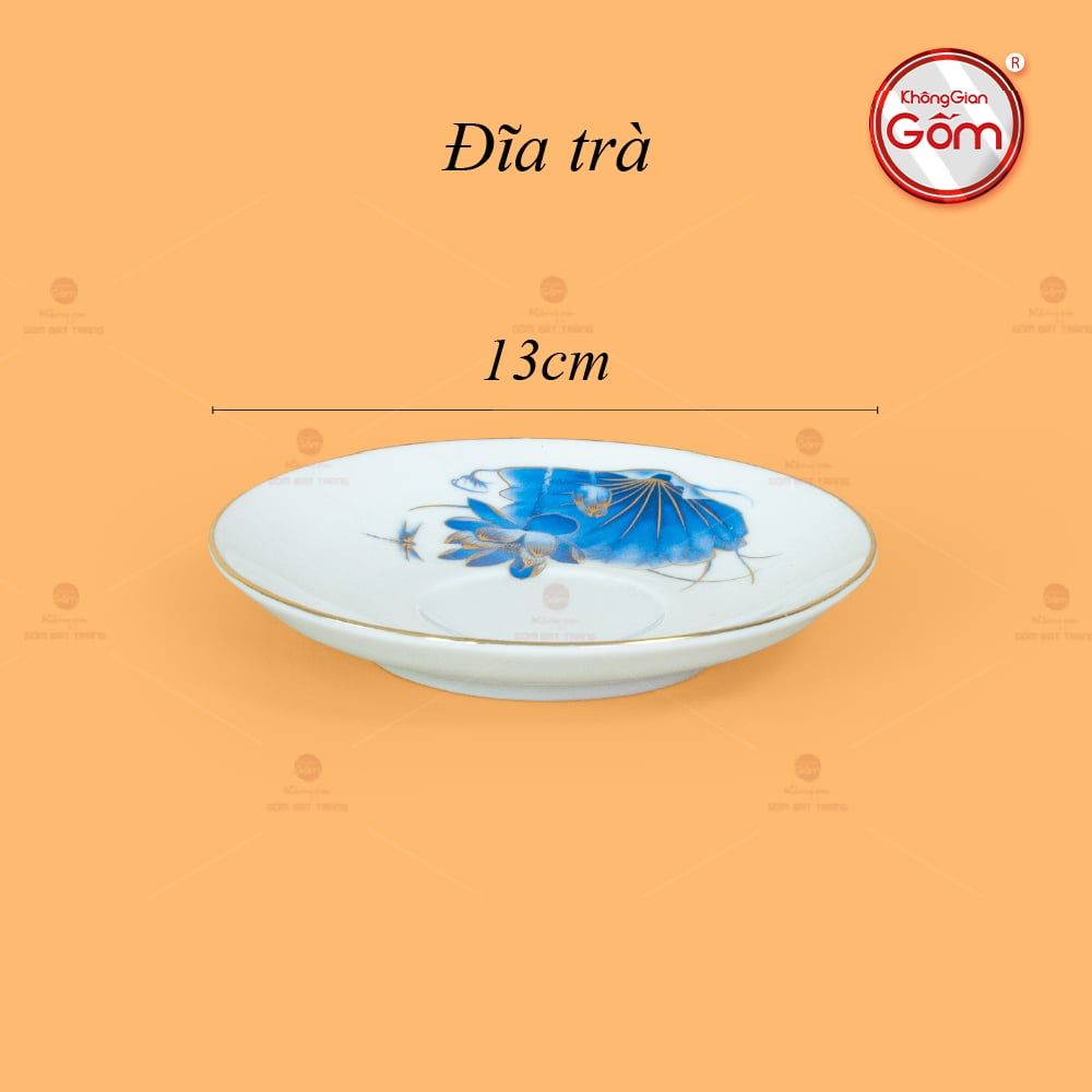 Bộ Trà Đài Các Sen Chuồn Kẻ Vàng