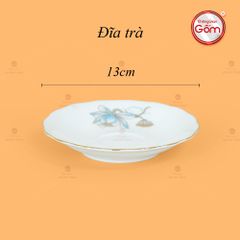 Bộ Trà Mẫu Đơn Ly Lượn Hoa Sen Xanh Vẽ Vàng