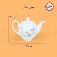 Bộ Trà Dáng Minh Long Chuồn Trúc Vẽ Vàng