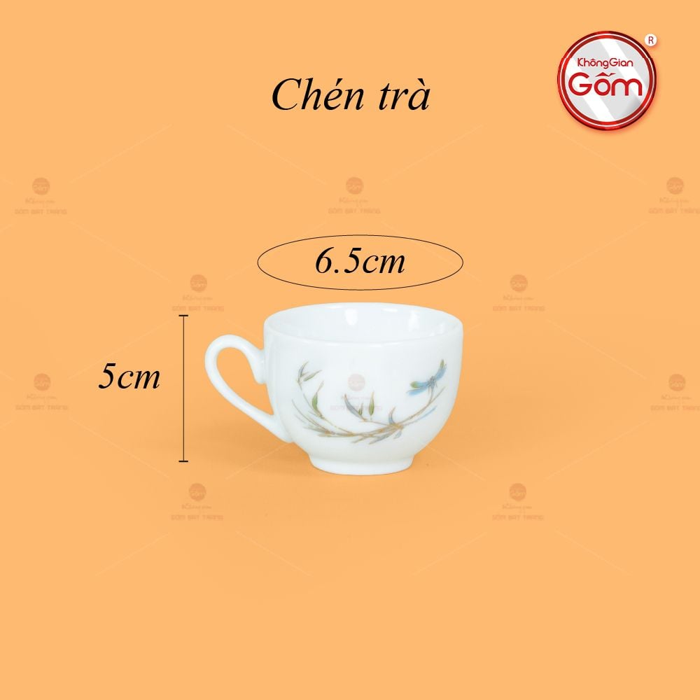 Bộ Trà Dáng Minh Long Chuồn Trúc Vẽ Vàng